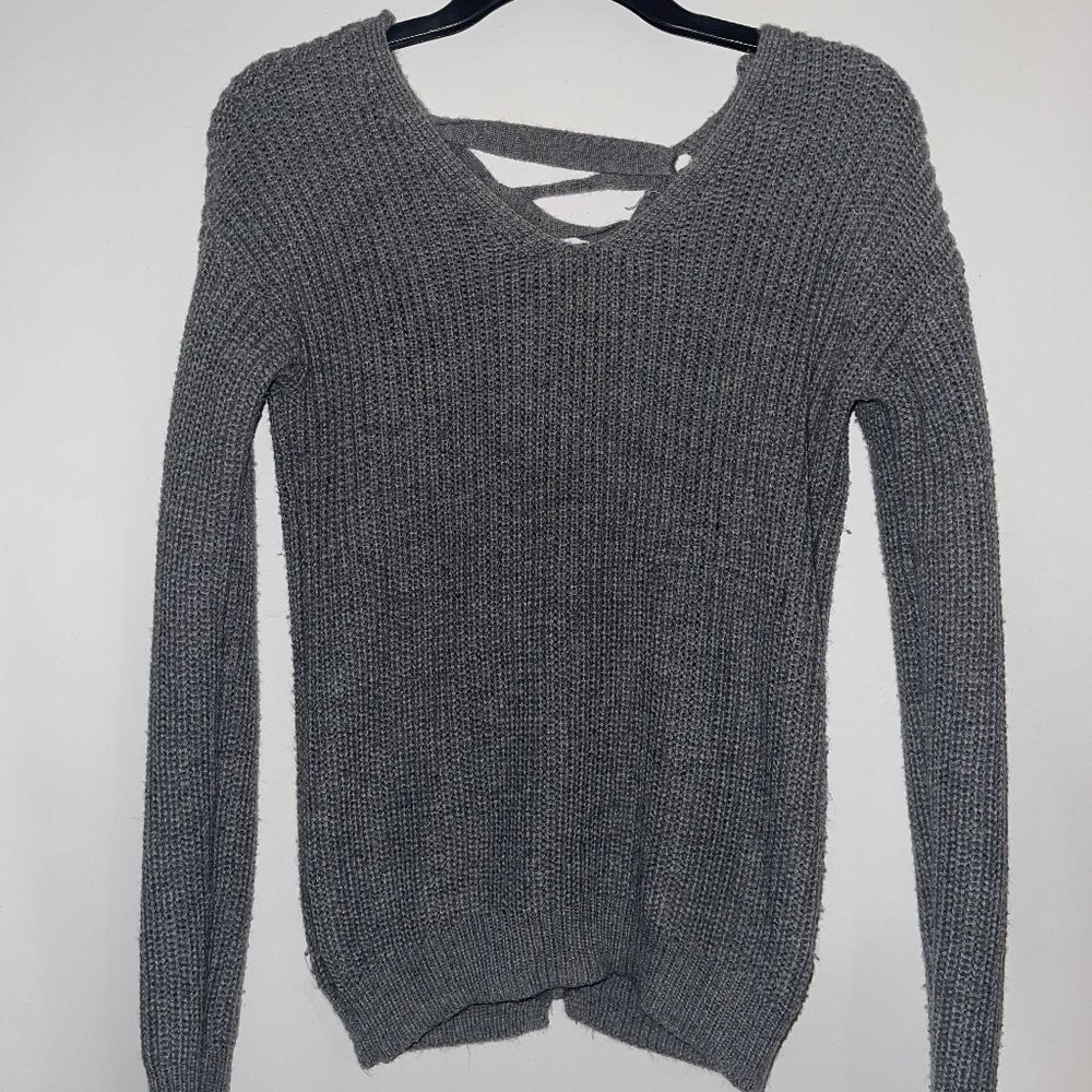 Grey knit sweater